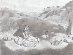  absurd_res celtic_mythology equid equine european_mythology female graphite_(artwork) greyscale hi_res humanoid kelpie mammal monochrome monster mythological_creature mythological_equine mythology nude pencil_(artwork) solo spider26 taur traditional_media_(artwork) 