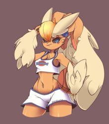  anthro ball basketball_(ball) biped black_sclera blue_eyes breasts cc-by-nc-sa cleavage clothed clothing creative_commons crop_top female generation_4_pokemon hi_res honowyn lagomorph lola_bunny looney_tunes lopunny mammal midriff navel nintendo pokemon pokemon_(species) shirt solo space_jam topwear tune_squad_outfit tune_squad_outfit_(1996) warner_brothers 