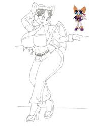  anthro bat big_breasts breasts clothed clothing eyewear female footwear hi_res high_heels huge_breasts krocialblack lipstick makeup mammal membrane_(anatomy) membranous_wings platform_footwear platform_heels rouge_the_bat sega solo sonic_the_hedgehog_(series) sunglasses the_murder_of_sonic_the_hedgehog thick_thighs wings 