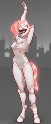  2019 android anthro digital_media_(artwork) equid equine female hi_res horn machine mammal mythological_creature mythological_equine mythology nude reaper3d robot simple_background solo synth_(vader-san) synthetic tail unicorn 