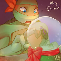  1:1 2022 3_fingers 3_toes anthro artist_name bandana blue_eyes brother_(lore) brothers_(lore) christmas colored digital_drawing_(artwork) digital_media_(artwork) donatello_(tmnt) duo english_text extreme_size_difference feet fingers green_body hi_res holidays kerchief larger_anthro larger_male male michelangelo_(tmnt) micro purplevelbeth reptile ribbons scalie sibling_(lore) signature size_difference smaller_anthro smaller_male snow_globe sparkles sparkling_eyes tail teenage_mutant_ninja_turtles teenage_mutant_ninja_turtles_(2012) text toes turtle 