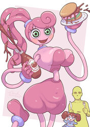  animate_inanimate breasts burger colored cutlery doll female food fork green_eyes group human humanoid ketchup kitchen_utensils knife living_doll living_toy long_arms long_legs long_limbs mammal medium_breasts mob_entertainment mommy_long_legs non-mammal_breasts norihito not_furry poppy_playtime poppy_playtime_(character) stretchy tools trio wide_hips 