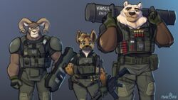  16:9 2023 4k absurd_res anthro ar_platform assault_rifle athletic athletic_female ballistic_shield battering_ram bear bert_&#039;rip&#039;_grizzoli bighorn_sheep bovid brown_bear bulletproof_vest caprine cliff_(grizzlygus) disney female grizzly_bear grolar_bear group gun harley_waraabe hi_res holding_gun holding_object holding_ranged_weapon holding_weapon hybrid hyena law_enforcement male mammal muscular muscular_male polar_bear police psakorn_tnoi ranged_weapon rifle sheep shell_(projectile) shield shotgun_shell size_difference special_forces spotted_hyena swat tactical tactical_gear trio ursine weapon widescreen zootopia zpd 