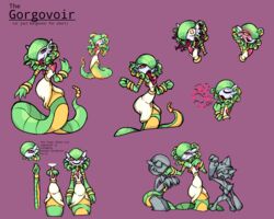  5:4 ambiguous_gender anthro apode bracelet clothing death draconcopode ekans english_text european_mythology fangs fattywapp forked_tongue gallade gardevoir generation_1_pokemon generation_3_pokemon generation_4_pokemon glistening glistening_eyes gorgon gorgovoir greek_mythology green_body green_hair green_scales group hair hi_res hybrid inanimate_transformation jewelry legless living_hair looking_at_viewer model_sheet mythology nintendo open_mouth petrification pokemon pokemon_(species) pseudo_hair reptile robe scales scalie sculpture serpentine singing snake snake_hair statue teeth text tongue transformation yellow_body yellow_scales 