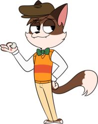  2016 4_fingers alpha_channel anthro barefoot biped black_eyebrows black_eyes black_nose bottomwear bow_tie brown_body brown_clothing brown_ears brown_fur brown_hair brown_hat brown_headwear brown_tail cat_tail cheek_tuft chokovit_(artist) clothed clothed_anthro clothed_male clothing colored countershade_face countershade_feet countershade_fur countershade_hands countershading digital_drawing_(artwork) digital_media_(artwork) dipstick_tail domestic_cat eyebrow_through_hair eyebrows facial_tuft fangs feet felid feline felis fingers fluffy fluffy_tail fur golf_ball green_bow_tie hair hand_on_hip hat headgear headwear hi_res holding_golf_ball looking_aside male male_anthro mammal marcello_kotter markings orange_clothing orange_sweater orange_topwear orange_vest pants pattern_clothing pattern_sweater pattern_topwear pattern_vest pawpads pink_pawpads prick_ears shirt simple_background solo standing striped_clothing striped_sweater striped_topwear striped_vest stripes sweater sweater_vest tail tail_markings tan_bottomwear tan_clothing tan_pants teeth topwear translucent translucent_hair transparent_background tuft vest white_body white_clothing white_countershading white_markings white_shirt white_topwear white_tuft 