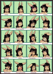  2014 angry black_eyes black_hair blush bodily_fluids border bored brown_body brown_fur crying derp_eyes expression_sheet facepalm flirting fur furious_(disambiguation) gesture hair half-closed_eyes happy hi_res indifferent james_flynn jealous lagomorph laugh leporid long_ears male mammal narrowed_eyes naughty_face open_mouth pichigani piercing pivoted_ears rabbit red_border sad scared shy silly smile solo sticker_pack surprise tears telegram_sticker text thinking tired translated 