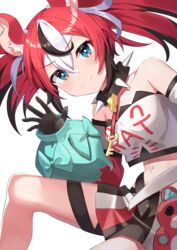  animal_ears black_choker black_gloves black_hair black_skirt blue_eyes blue_sleeves breasts choker crop_top detached_sleeves dice_hair_ornament female gloves hair_ornament hakos_baelz hakos_baelz_(1st_costume) highres hololive hololive_english long_hair looking_at_viewer medium_breasts mouse_ears mouse_girl multicolored_clothes multicolored_hair multicolored_skirt navel red_hair red_skirt shirt skirt smile solo spiked_choker spikes streaked_hair twintails vakuuberi virtual_youtuber white_hair white_shirt white_skirt 