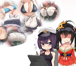  6+girls aqua_bikini azur_lane bikini black_bikini black_dress blue_eyes blush bra_visible_through_clothes breasts buttons cleavage commentary covered_nipples drawing_tablet dress faceless faceless_female female_commander_(azur_lane) formidable_(azur_lane) formidable_(the_lady_of_the_beach)_(azur_lane) frills giulio_cesare_(azur_lane) giulio_cesare_(fitness_master)_(azur_lane) gujianshaonu head_out_of_frame kincora kuavera large_breasts long_hair medium_hair mole mole_under_mouth multicolored_hair multiple_girls no_eyes o-ring o-ring_top official_alternate_costume one-piece_swimsuit platinum_blonde_hair pola_(azur_lane) purple_hair red_dress red_hair shaded_face short_hair stylus suika01 swimsuit taihou_(azur_lane) thinking translated trento_(azur_lane) trento_(summer&#039;s_hotness?)_(azur_lane) twintails two-tone_hair underboob yunsang yuri zara_(azur_lane) zara_(poolside_coincidence)_(azur_lane) 