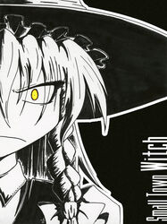  bad_deviantart_id bad_id blackmorass female hat kirisame_marisa photoshop_(medium) solo spot_color touhou traditional_media witch_hat yellow_eyes 