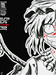  bad_deviantart_id bad_id blackmorass blood blood_on_face crazy crazy_eyes female flandre_scarlet oerba_yun_fang photoshop_(medium) red_eyes short_hair solo spot_color touhou traditional_media wings 