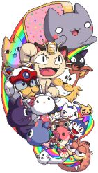  animal_crossing annotated azumanga_daiou bishoujo_senshi_sailor_moon bubsy bubsy_(character) crossover digimon digimon_(creature) doko_demo_issho feline felyne garfield garfield_(character) hello_kitty hello_kitty_(character) inoue_toro jiji_(majo_no_takkyuubin) kyatto_ninden_teyandee longcat_(meme) luna_(sailor_moon) majo_no_takkyuubin meme meowth mihama_chiyo&#039;s_father monster_hunter_(series) multiple_crossover no_humans nyan_cat nyaromon paul_robertson pixel_art pokemon pokemon_(creature) punchy_(animal_crossing) rainbow rosie_(animal_crossing) rover_(animal_crossing) sanrio skitty species_connection too_many too_many_cats trait_connection transparent_background yattarou_(kyatto_ninden_teyandee) 