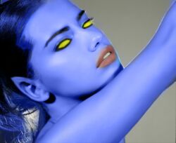  female hair lips low_res marvel nightcrawler realistic x-men yellow_eyes 