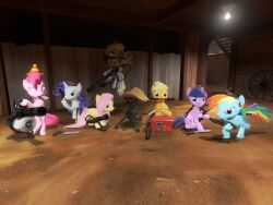  3d_(artwork) 4:3 applejack_(mlp) axe better_version_at_source blue_body blue_fur cutie_mark digital_media_(artwork) engineer_(team_fortress_2) equid equine female feral fluttershy_(mlp) friendship_is_magic fur garry&#039;s_mod gmod-ponies group gun hasbro heavy_(team_fortress_2) horn horse mammal medic_(team_fortress_2) melee_weapon my_little_pony mythological_creature mythological_equine mythology pegasus pink_body pink_fur pinkie_pie_(mlp) pony pyro_(team_fortress_2) rainbow_dash_(mlp) ranged_weapon rarity_(mlp) scout_(team_fortress_2) sniper_(team_fortress_2) spy_(team_fortress_2) team_fortress_2 twilight_sparkle_(mlp) unicorn valve weapon wings 