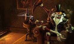  cho&#039;gath drinking gentleman hat league_of_legends monster skin smoking top_hat 