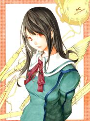  azuki_miho bakuman female long_hair official_art scan school_uniform uniform 