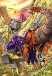  battle beast_wars bird birds dinobot dinosaur grimlock megatron predacon tail teeth transformers tree trees tyrannosaurus 