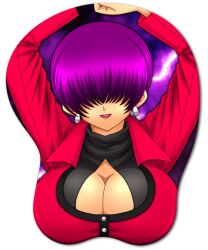  alternate_color breasts female king_of_fighters mousepad purple_hair shermie simple_background smile snk 