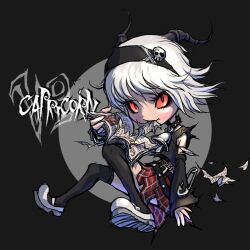  book capricorn clothes_pin clothespin headband horns personification red_eyes ume_(illegal_bible) white_hair zodiac 