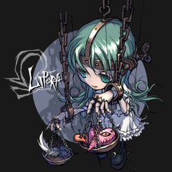  aqua_eyes aqua_hair chains doll_joints dolljoints feathers feathers heart jewelry libra nail personification ring scale shackle shackles sitches ume_(illegal_bible) wind-up_key yellow_eyes zodiac 