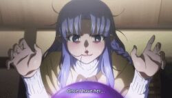  animated animated blood carnival_phantasm caster crystal_ball fate/stay_night fate_(series) lowres nosebleed rolling saber subtitled 