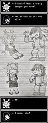  2021 absurd_res anthro anyover blush bodily_fluids deer deltarune dinosaur dripping duo embarrassed english_text extinct female flustered genital_fluids hi_res humor lined_paper long_tongue mammal noelle_holiday prehistoric_species pussy_juice_drip pussy_juice_on_ground reptile scalie susie_(deltarune) text tongue traditional_media_(artwork) undertale_(series) vaginal_fluids 