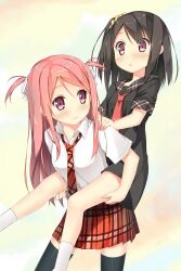  kurumi_(kantoku) seifuku shizuku_(kantoku) sky-freedom thighhighs 