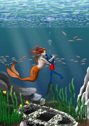  absurd_res anthro aquaphilia asphyxiation boat bubble drowning duo female fish_tail fishing_net gills hi_res jack_bhalum lizard male male/female marine marine_kobold merfolk mermaid_tail mermay net peril reptile scales scalie sea siren split_form trap_(contrivance) trapped trapped_in_net underwater underwater_breathing underwater_scenery uwdrachen vehicle water watercraft 