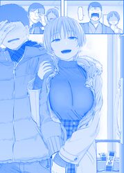  +++ ... 2boys 2girls arm_hug blue_theme blush breasts coat commentary couple faceless faceless_female faceless_male facepalm family getsuyoubi_no_tawawa gimai-chan&#039;s_mother_(tawawa) gimai-chan&#039;s_stepbrother_(tawawa) gimai-chan&#039;s_stepfather_(tawawa) gimai-chan_(tawawa) glasses highres himura_kiseki holding_hands husband_and_wife large_breasts monochrome multiple_boys multiple_girls open_mouth shaded_face short_hair step-brother_and_step-sister step-siblings straight sweat winter_clothes 