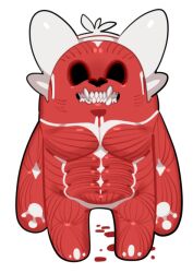  abs bewear blood full_body horror_(theme) no_eyes no_humans no_skin pokemon pokemon_(creature) sido_(slipknot) simple_background solo teeth white_background 