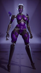  absurd_res android apulaz breasts distracting_watermark female futuristic hi_res humanoid living_machine machine purple_eyes robot science_fiction solo theta_(kruuxx) thighs watermark 