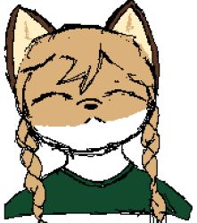  anthro averi_(fiddleafox) brown_body brown_fur canid canine closed_eyes clothing digital_media_(artwork) dipstick_tail female female_anthro fox fur gloves_(marking) hair leg_markings mammal markings microsoft_paint_(artwork) simple_background socks_(marking) solo tail tail_markings unknown_artist white_body white_fur 