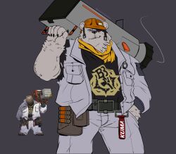  2024 alternate_costume anthro armor bear ben_bigger bottomwear brown_body brown_fur clothing clothing_swap epic_games fortnite fur hard_hat headgear helmet hi_res jacket male mammal mihoyo overweight overweight_male pants polar_bear polar_patroller reference_image scarf sinfulspikes solo topwear ursine white_body white_fur zenless_zone_zero 