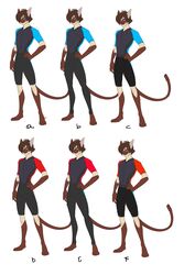  4_toes arno_(peritian) barefoot brother_(lore) brothers_(lore) bulge celio_(peritian) clothing domestic_cat feet felid feline felis grid_layout hi_res mammal model_sheet multiple_outfits multiple_versions peritian siamese sibling_(lore) solo swimwear toes twins_(lore) 