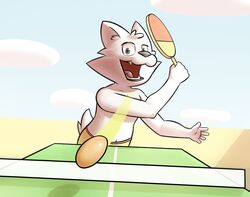  anthro canid canine canis domestic_dog goldie hi_res male mammal rhythm_heaven rodricoro solo sport table_tennis table_tennis_paddle 