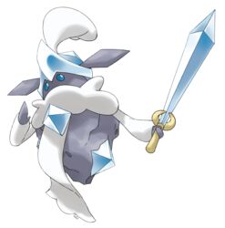  blue_eyes carbink commentary english_commentary full_body highres holding holding_sword holding_weapon looking_at_viewer mega_pokemon mega_pokemon_(other) no_humans pinkgermy pokemon pokemon_(creature) solo sword transparent_background weapon 