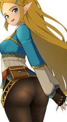  1girls ass big_ass blonde_hair breasts female female_only green_eyes hizake kashu_(hizake) long_hair looking_back panties panties_visible_through_clothing pointy_ears princess_zelda see-through solo the_legend_of_zelda thick_ass viewed_from_behind zelda_(breath_of_the_wild) 