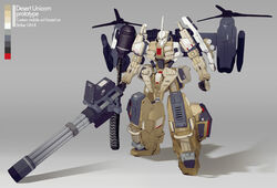  3d absurdres aircraft ammunition_belt backpack bag blender_(medium) damaged david_alvarez dirty english_commentary english_text gatling_gun gn-x gun gundam gundam_00 gunpla helicopter highres machine_gun mecha mobile_suit model_kit original radio_antenna realistic robot science_fiction shadow weapon 