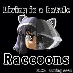  1:1 2020 animal_humanoid anthro arai-san black_background black_nose duo english_text feral fur grey_body grey_fur headshot_portrait humanoid kemono_friends mammal mammal_humanoid portrait procyonid procyonid_humanoid raccoon raccoon_humanoid simple_background text umikazenet3 white_body white_fur 