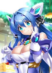  :t aqua_eyes bare_shoulders blue_hair blurry blurry_background blush breasts cake cake_slice cleavage closed_mouth commentary_request commission day eating exs-tia eyelashes female food fork gloves hair_between_eyes hair_intakes hand_on_own_cheek hand_on_own_face hand_up happy highres holding holding_fork katsuragi_marina kouyoku_senki_exs-tia large_breasts lips long_hair looking_at_food looking_down outdoors second-party_source shiny_skin skeb_commission smile snowflakes solo two_side_up upper_body very_long_hair white_gloves zen_(kamuro) 