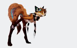 16:10 ambiguous_gender anthro bent_over biped black_nose brown_body brown_fur brown_hair canid canine cassie_(disambiguation) clothing digital_media_(artwork) digitigrade eyewear fox full-length_portrait fur goggles hair heart_symbol leg_markings looking_at_viewer mammal markings mostly_nude orange_body orange_eyes orange_fur portrait scarf simple_background smile socks_(marking) solo spots standing sullivan wallpaper white_background widescreen witherlings