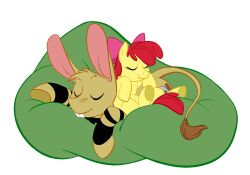  0r0 2011 alpha_channel apple_bloom_(mlp) asinus closed_eyes donkey duo earth_pony equid equine female feral friendship_is_magic hasbro horse lapinbeau male mammal my_little_pony pony sleeping sleeping_together tail tail_tuft tuft young young_feral 