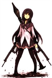  akemi_homura akemi_homura_(magical_girl) argyle_clothes argyle_legwear battle_rifle black_hair commentary_request dual_wielding female fn_fal gun hairband highres holding long_hair machine_gun magical_girl mahou_shoujo_madoka_magica mahou_shoujo_madoka_magica_(anime) pantyhose photoshop_(medium) purple_eyes rifle rocket_launcher rpg-7 rpg_(weapon) uzaki_(jiro) weapon 