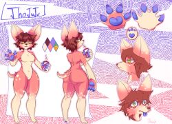  anthro ass bean big_hands canid canine canis chihuahua domestic_dog female figure_drawing fur headshot_portrait hi_res jhojuju looking_at_viewer mammal model_sheet mouth_closed pawpads paws pink_body portrait pupils side_view small_tail soda_cup solo tail tan_body tan_fur thick_thighs toy_dog unusual_pupils wide_hips 