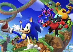  3d gloves no_humans official_art open_mouth scenery sega smile sonic sonic_lost_world sonic_the_hedgehog zavok zazz zeena zik zomom zor 