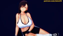  1girls 3d 3d_(artwork) alternate_costume big_ass big_breasts brown_hair cleavage curvaceous curvy deep_cleavage female_only final_fantasy final_fantasy_vii fingerless_gloves hourglass_figure huge_balls huge_breasts koikatsu large_ass large_breasts laying_on_side long_hair looking_at_viewer patreon pinup pinup_pose red_eyes revealing_clothes running_shoes shorts simple_background sitting_on_floor socks solo sports_bra sportswear takeo92 text thick_thighs tied_hair tifa_lockhart white_topwear wide_hips 