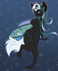  absurd_res anthro arthropod big_tail black_body black_eyes black_fur blue_eyes bow_ribbon bow_tie breasts changeling digital_media_(artwork) eeveelution english_text equid equine friendship_is_magic fur generation_6_pokemon hair hasbro hi_res looking_pleasured mammal my_little_pony nintendo paws pokemon pokemon_(species) shyryp smile starlight_vine sylveon tail text white_hair white_tail wings 