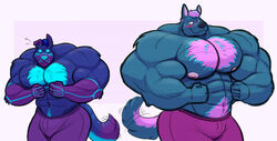  2021 2boys beefy blush buff canine dogs flex flexing furry husky jericho_(character) jerome_(character) muscle muscular mutt nipples pec-bounce pec_bounce underwear 