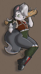  alternative_fashion anthro army_boots canid canine canis clothing female gasket_(paw_patrol) knee_highs legwear mammal paw_patrol punk solo theburningdonut wolf 