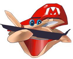  1boy :d anatomical_nonsense bad_id bad_twitter_id black_eyes blue_sclera bright_pupils colored_sclera derivative_work facial_hair glitch hamita1220 highres male_focus mario mario_(series) meme moustache open_mouth portrait red_headwear simple_background smile solo super_mario_64 what white_background 