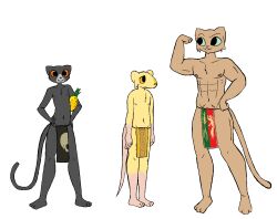  3_toes 4_fingers abs anthro areola bared_teeth barefoot biceps biped black_body black_bottomwear black_clothing black_fur black_loincloth black_nose black_tail bottomwear brown_areola brown_body brown_fur brown_nipples brown_tail carl_(skeletronic) cheek_tuft chest_tuft clancy_(skeletronic) clothed clothed_anthro clothed_male clothing collarbone colored digital_drawing_(artwork) digital_media_(artwork) domestic_cat facial_tuft fan_character feet felid feline felis fingers flexing flexing_bicep food fruit fur green_bottomwear green_clothing green_loincloth green_sclera grey_areola grey_body grey_fur grey_nipples grin group happy humanoid_feet humanoid_hands khajiit larger_male loincloth loincloth_only long_tail male male_anthro mammal manly microsoft monotone_body monotone_clothing monotone_fur multicolored_body multicolored_clothing multicolored_fur murid murine muscular muscular_anthro muscular_male navel nipples no_shading orange_nose orange_sclera pecs pineapple pink_areola pink_feet pink_hands pink_nipples pink_nose pink_tail plant plantigrade pupils quads rat red_bottomwear red_clothing red_loincloth rodent simple_background size_difference skeletronic skinny skinny_anthro skinny_male small_nose smaller_male smile standing tail the_elder_scrolls toes topless trio tuft white_background yellow_bottomwear yellow_clothing yellow_loincloth 